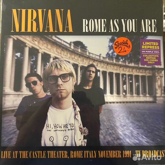 Виниловая пластинка Nirvana – Rome As You Are (Liv