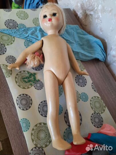 Кукла ссср,опилочная,паричковая Настенька