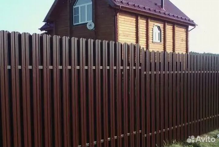 Забор из евроштакетника 50 метров