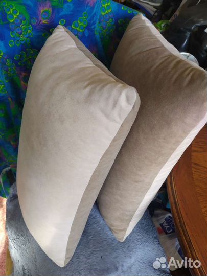 Подушки велюр, 2 шт какао с молоком(Н. Ельцовка)