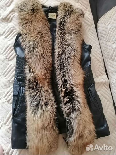 Кожаная куртка с мехом