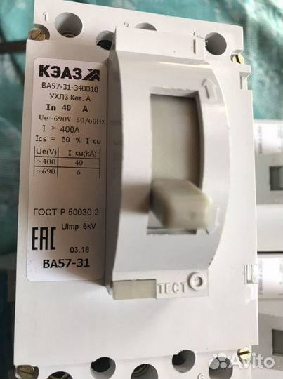 Автоматический выключатель ва57-31, ва57Ф35