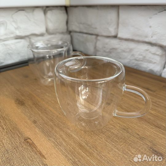 Кружка чашка с двойным стеклом новые