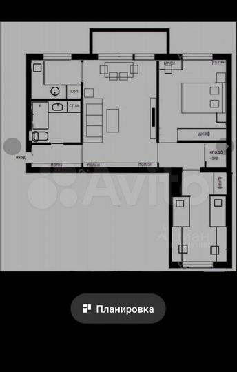 2-к. квартира, 60 м², 2/4 эт.