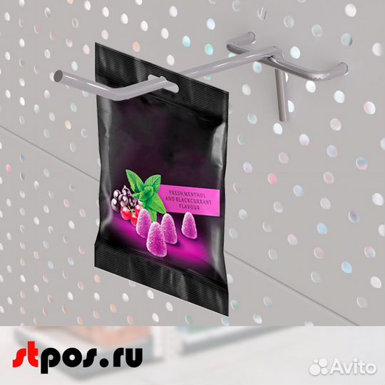 50 крючков 100мм для перф., цинк-хром, шаг 50 d4мм