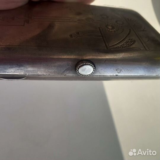 Портсигар серебряный 84 проба вес 180 гр