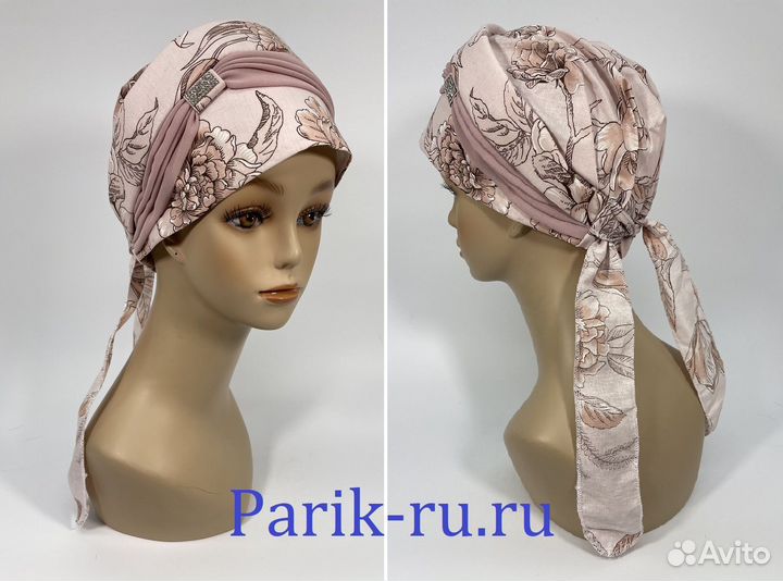 Женская летняя шапка из льна 