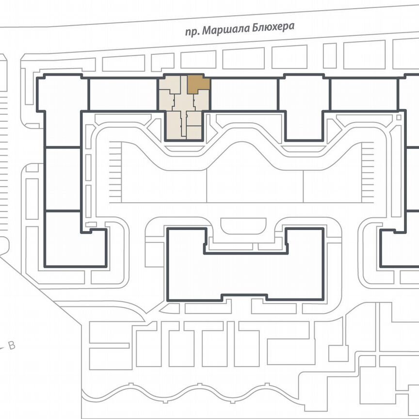 2-к. квартира, 60 м², 6/17 эт.