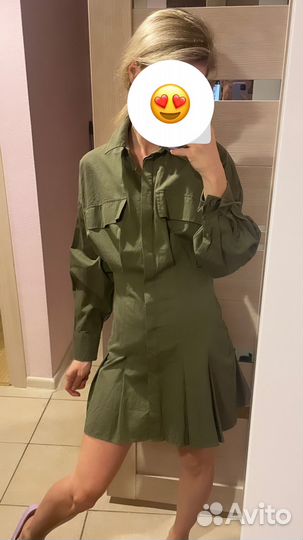 Платье bershka цвет хаки xs