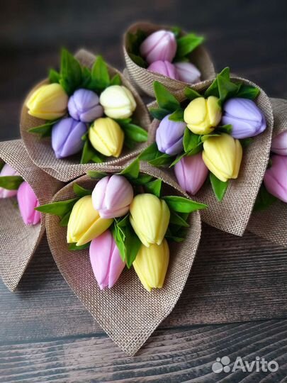 Букет тюльпанов из мыла