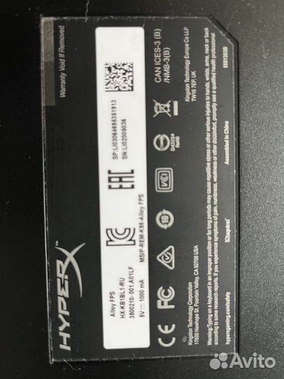 Игровая клавиатура HyperX Alloy Cherry MX Blue