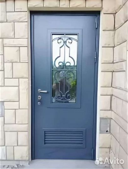 Дверь входная металлическая со стеклом 1811