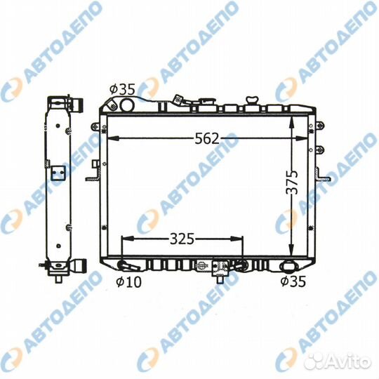 Радиатор охлаждения двигателя медный mazda bongo