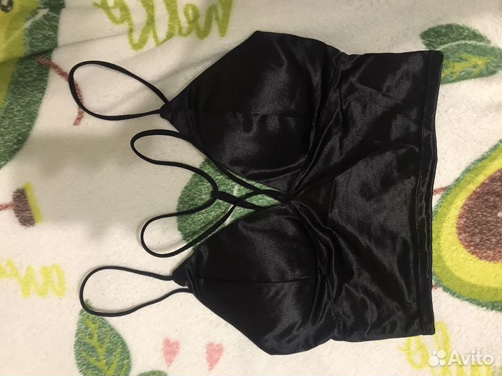 Майка(топ) черная,кроп-топ