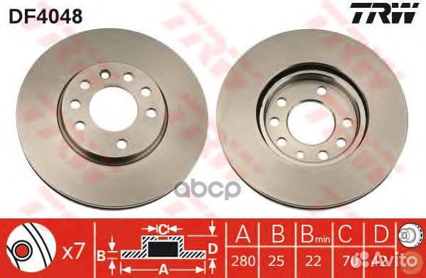 Диск тормозной передний opel Astra H/G Zafira TRW