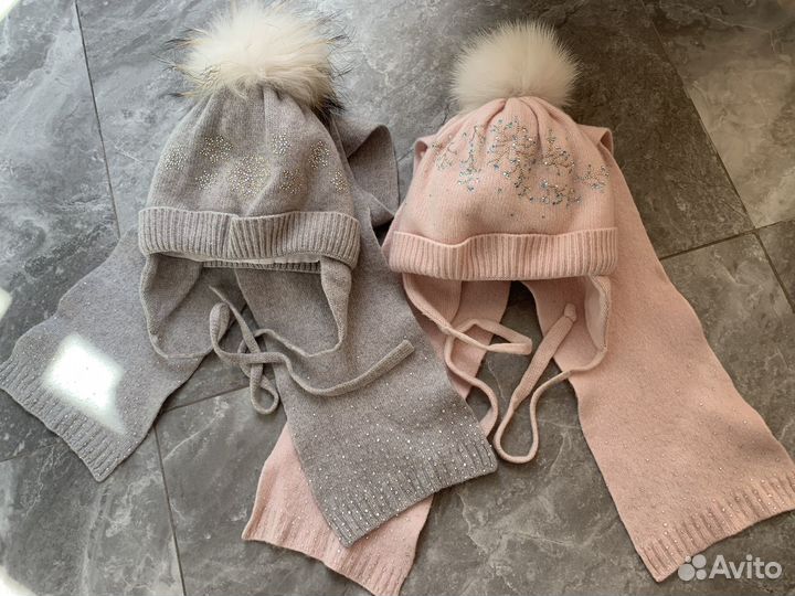 Комплект шапка, шарф 2-3 года