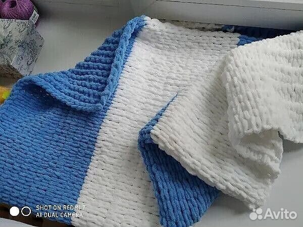 Плед плюшевый теплый ручной работы