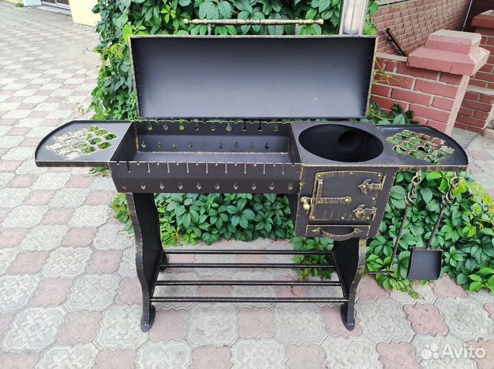 Мангал с печью под казан «Античный–3 лайт» 6 мм