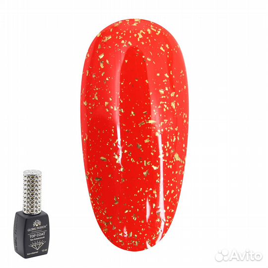 Топ без липкого слоя с частичками золота, 12 мл