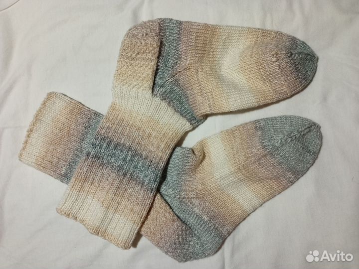 Вязаные шерстяные носки размер 36-38 ручной работы