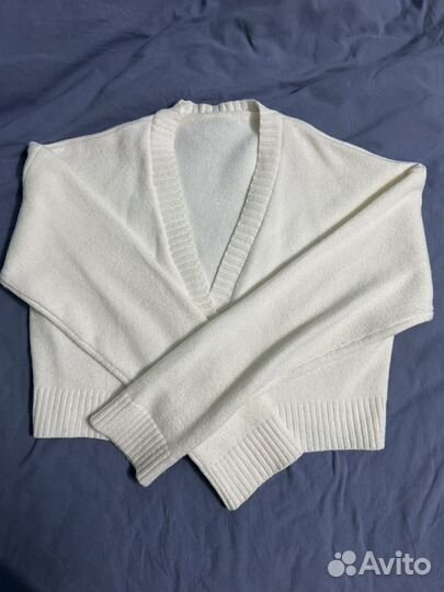 Кардиган женский белый, укороченный