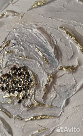 Картина Пионы объемная в интерьер ручная работа