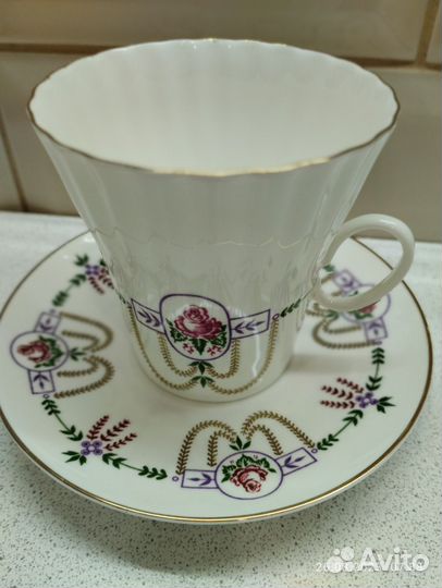 Кофейная пара лфз костяной фарфор СССР
