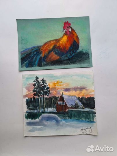 Картины, рисунки, этюды, а4, а3, 20х20