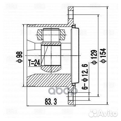 Шрус toyota hiace 89- внутр. GO1986 Trialli