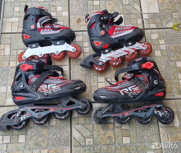 Раздвижные роликовые коньки с защитой и шлемом