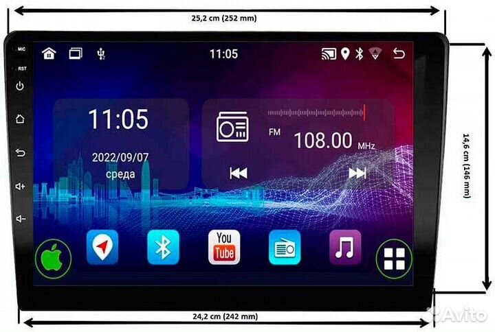 Topway TS7 1+16GB 8 ядер для Kia Rio 2017-2020 (ти