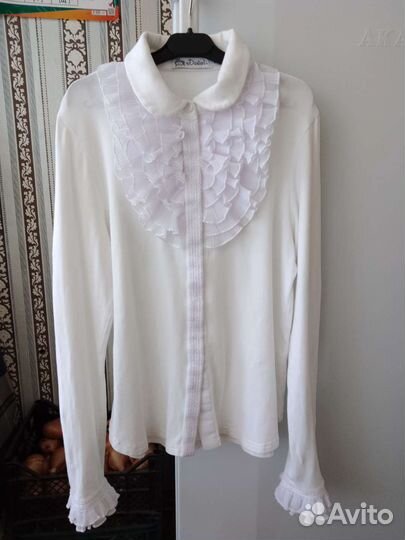 Белая школьная блузка Дували 152