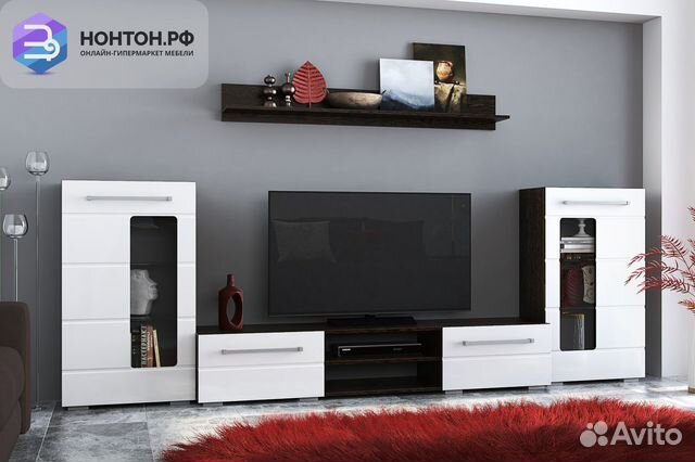 Гостиная Милан №1 венге / белый глянец