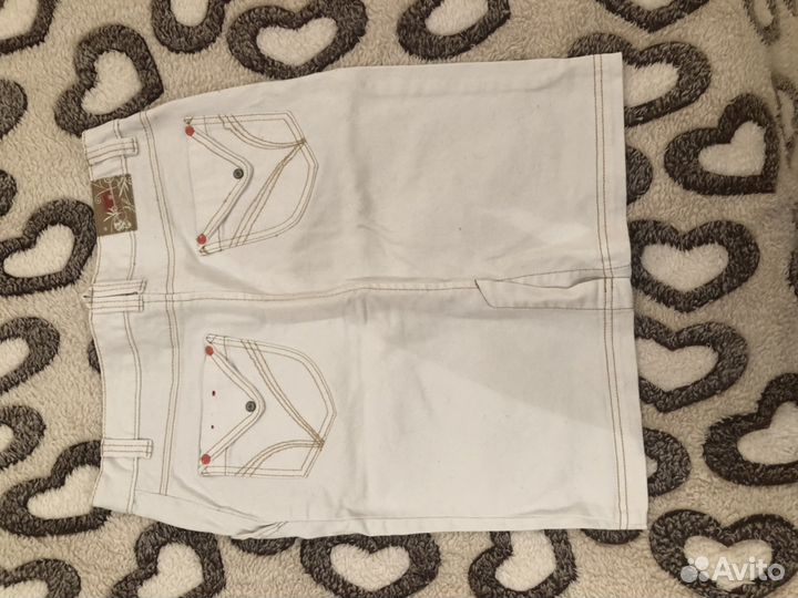 Юбка джинсовая белая