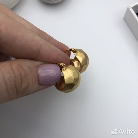 Серьги конго матовые очень красивые ABE 1004