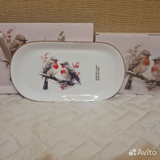 Сервировочное блюдо «Снегири» Миллион Призов