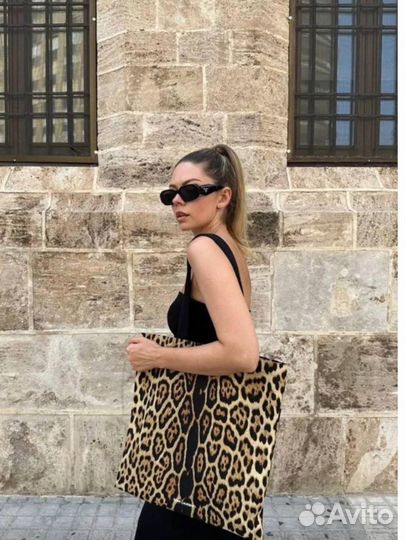 Сумка Шоппер YSL Saint Laurent Leopard оригинал