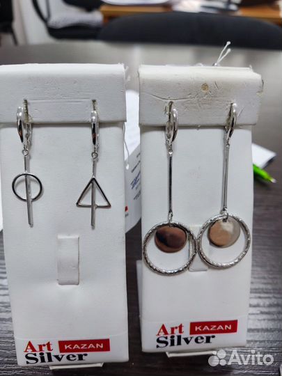 Серебряные серьги новые