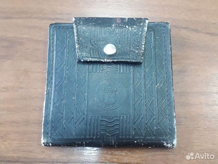 Винтажный кож. футляр для маникюрного набора, винт