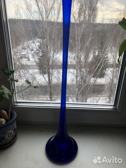 Ваза 55 см синяя, подарок на праздник