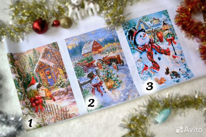 Ткань купоны новогодние 30х20, новые