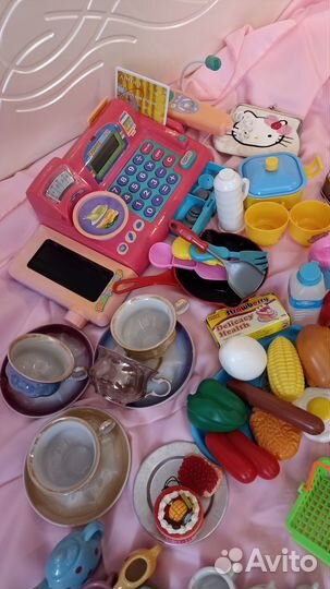 Касса игрушка, посуда, продукты (81 предмет)
