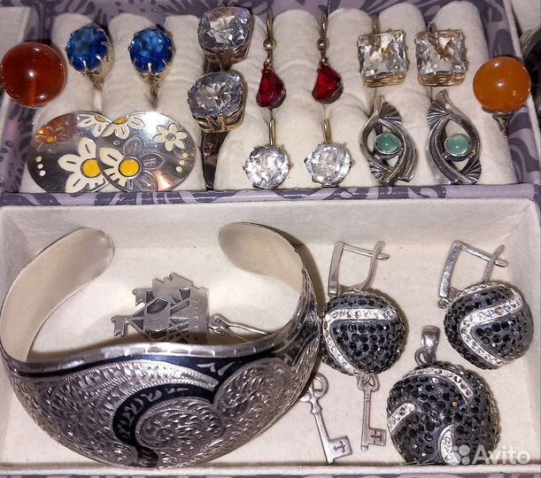 Серебряные серьги 875/925 СССР Винтаж Запонки Хрус
