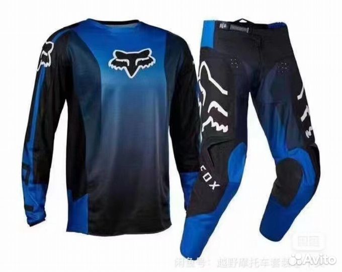 Мото костюм FOX 180 черно-синий