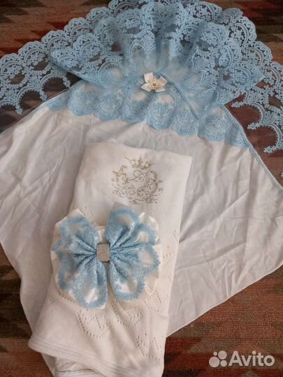 Детский кружевной уголок,с одеялком на выписку