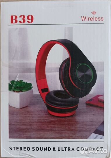 Беспроводные bluetooth наушники B39, черные