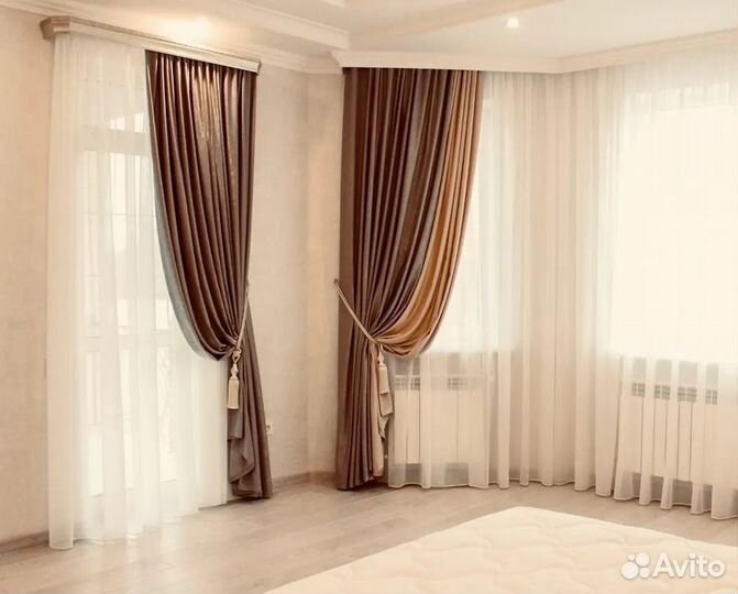 Штора из молочной вуали разных размеров