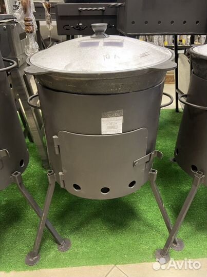 Комплект чугунный казан+печь на 10 литров