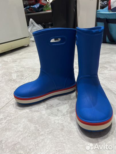 Сапоги резиновые утепленные crocs 33-34 (j2)
