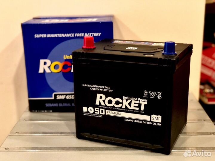 Аккумулятор Rocket 55 Ач (пр.пол.) азия